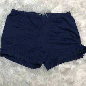 Kids Girls gymnastics dance shorts, Blue Nylon sho